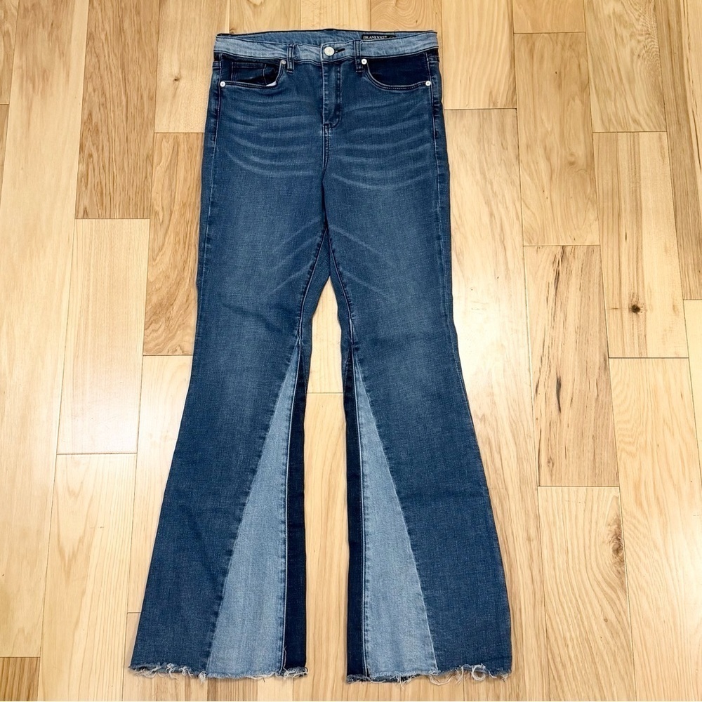 Blank NYC The Waverly High-Rise Flare Jeans Colorblock Denim